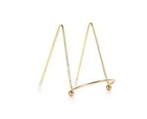 DIY Crafts Easel Display Stand Metal Gold 4 inches , Price includes 6 pieces of Easel Display Stand Metal Gold 4 inches