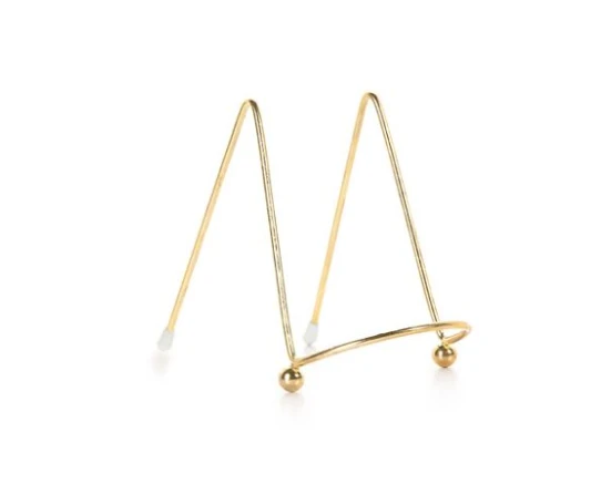 DIY Crafts Easel Display Stand Metal Gold 4 inches , Price includes 6 pieces of Easel Display Stand Metal Gold 4 inches