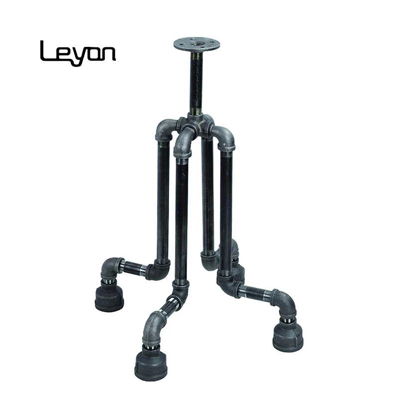 DIY Industrial Pipe Furniture Legs Coffee Table Legs Flanges Pipe Fitting Pipe Malleable Iron Cast Iron for Table Black BSP, NPT