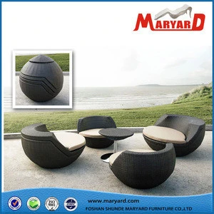 DIY outdoor furniture folding deck chair round egg compact garden set