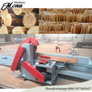 Double disc sliding table saw machine / wood cutting machine for log cutting