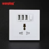 Double usb 2.1A power outlet switch wall mounted universal socket