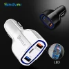 Double usb PD Car Charger Type C  Quick Auto Charger QC3.0 for iPhone X