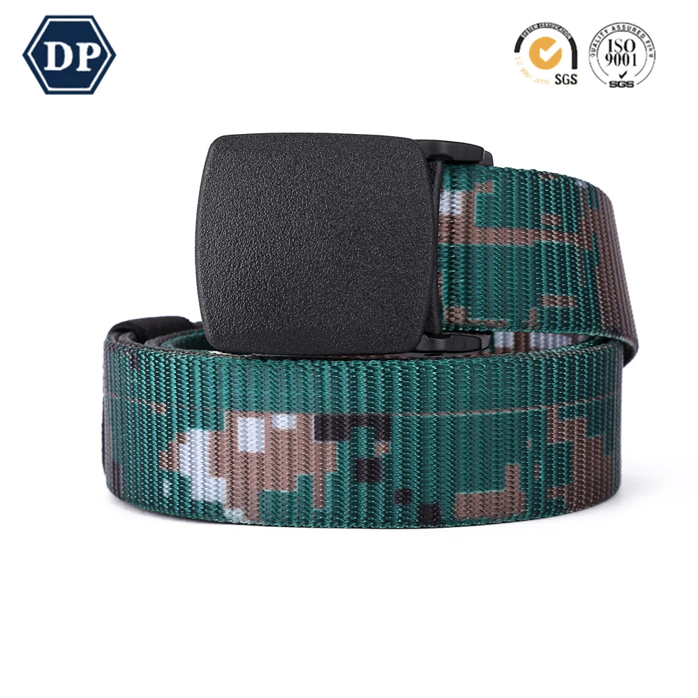 DP8223C-1 factory multi-colour cheap nylon tactical Military canvas belt with plastic buckle