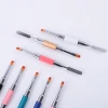 Dual End Nail Art Acrylic UV Poly GEL Extension Builder Pen Brush Nail Gel Coating Removal Spatula Stick Manicure Tool