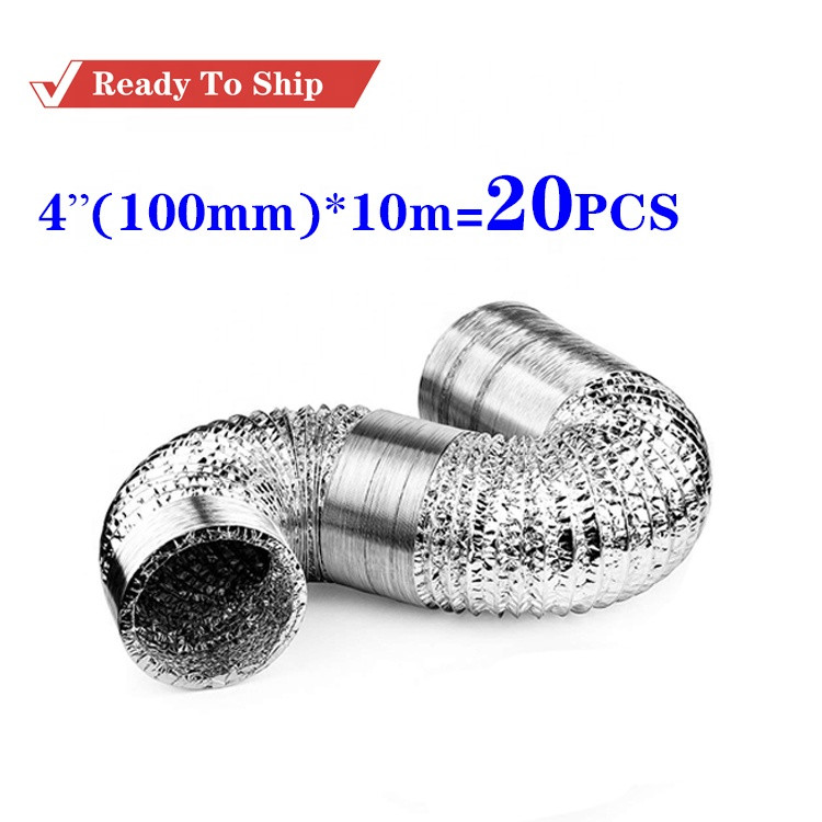 Buy Ducting Ventilation Single Layer Aluminum Foil Flexible Spiral ...