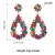 Import Dvacaman New Arrival 4 Colors Multicolored Rhinestone Acrylic Flower Statement Drop Dangle Earrings Jewelry Women Wholesale from China