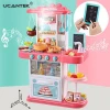 Education Pretend DIY Toys Kitchen 72cm Stylish  Cooking Toys With spray lighting music Function Toys
