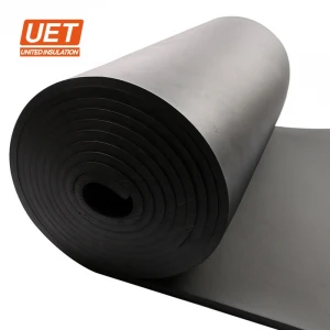 elastomeric foam rubber sheet with alum foil 10m length rubber foam with self adhesive butyl rubber sheet