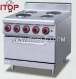Electric cooktops with oven or cabinet