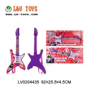 Electric Plastic Guitar with Microphone, B/O Musical Instruments Toys