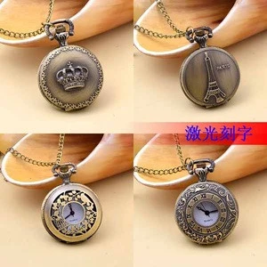 English fashion jewelry pocket watch chain stainless steel necklace