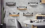 European Vintage Metal Floating Wooden Wall Mounted Display ShelfDecorative Wall Shelf
