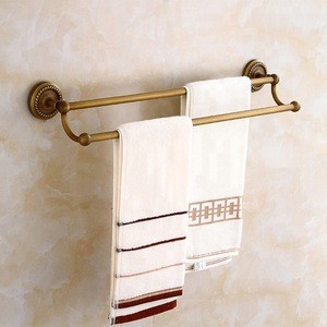 Export American Brass Wall Mounted Shower Hotel Double Tiers Bathroom Toilet Towel Rack Bar