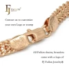 F84100049 FJ Fallon Fashion Jewelry Classic Miami Style RF Cuban chain Plated in Rose Gold Brass Based