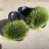 Factory Custom Fashion Classic Rex Rabbit Fur Shoes Soft Ladies Fur Slippers