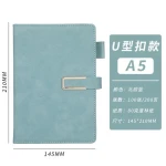 Factory custom logo blank cover notebook plastic  Pu  Leather cover notebook metal notebook with Pen Set