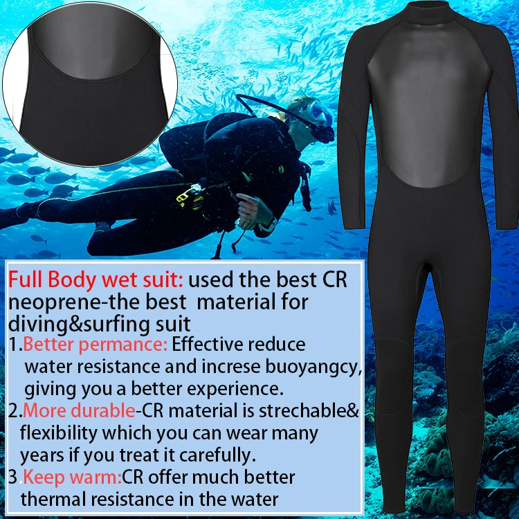 Factory Hot Sale Fabric Diving Full Body For Men Neoprene Suit Wetsuit