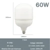 Factory LED T160 Bulb Super Brightness 60W IC Driver 6000LM IP20 E27 100-240V Die-cast Aluminum Light for Shopping Mall