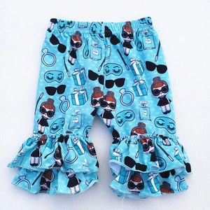 Factory price kids icing shorts baby girls floral printed ruffle shorts wholesale ruffle girls shorts