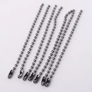 factory wholesale black 2.4mm metal bead ball chain for bag gifts keychain accessories