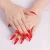 False Acrylic Nail Tips Wine Red Color Almond Adults Fake Nails
