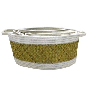 Fashion Handmade Multifunction Jute Seagrass Storage Basket