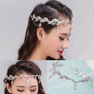 Fashion jewelry bridal tiara boho head chains forehead chain bridal hair accessories for wedding