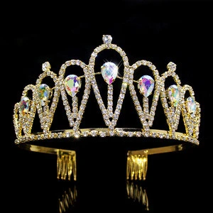 Fashion Jewelry Holiday Crystal  Pageant Crown Set