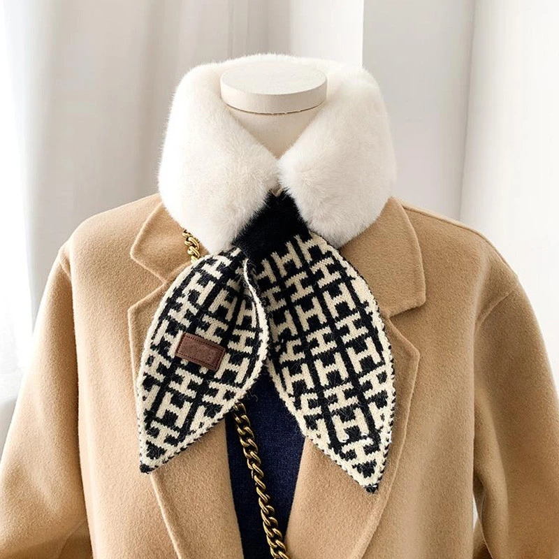 Fashion Women Winter Fake Faux Fur Loophole Collar Scarf Furry Wrap Neck Warmer for Cold Weather