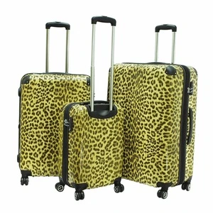 Fashionable Printed Pattern 3pc Spinner Expandable Hard-shell Luggage