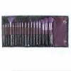 fashional customization 18pcs violet Purple makeup brush set with foundation powder blush lip eyeshadow brush
