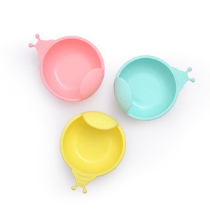 FDA Baby Silicone Plate With Suction Cup Cute Snail Shape Feeding Food Bowl Dishes For Baby Toddler
