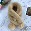 Female autumn winter new fur thickening warm scarf pure color wool balls cross students and children