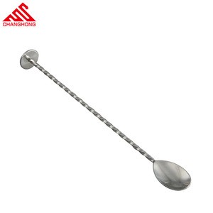 Flat tail bar spoon stainless steel cocktail stirrer