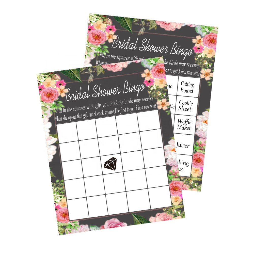 Buy Floral Bridal Shower Games Bingo 50 Sheet Rustic Wedding Game Cards Bingo Game Cards For