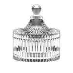 Food Container decorative crystal clear glass candy jar with lid