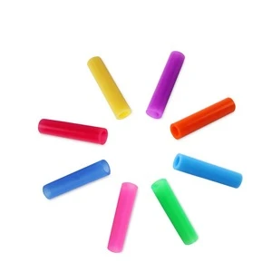 Food Grade 6mm 8mm Multicolored Stainless Steel Straw Silicone Tips