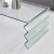 Import Free sample mirrored rectangle bent clear glass coffee table with wavy glass legs from China