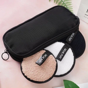 Free Sample Round Square 10.5cm Washable Reusable Velour Charcoal Cotton Bamboo Makeup Remover Pads
