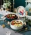Import Fresh Style Crayfish Print Blank Round Porcelain Dessert Fruit Salad Ceramic Plate from China