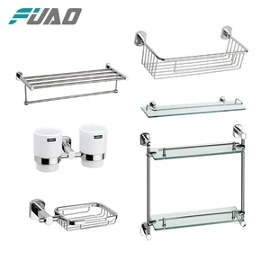 FUAO wholesale wall mounted 6pcs metal bath set