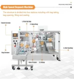 Fully automatic linear scale doypack pouch zipper bag granule pet cat dog food pack packing machine
