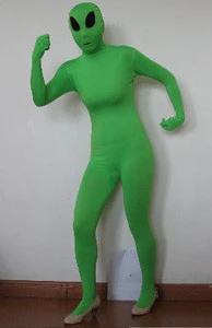 Funny cosplay alien green zentai full body suit adult zentai full body suit