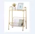 Gold Modern Rectangular Metal Side Table,Two-Story End-Table with Magazine Storage for Bedroom,Living Room