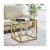 Import Gold side table top glass end table set stainless steel coffee table from China