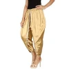 Golden Color Satin Silk Dhoti Pant Patiala Dhoti Salwar Dhoti Trousers for Women Girls