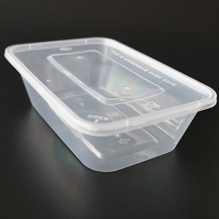 Good quality food packaging plastic container rectangle transparent plastic food storage container with lids