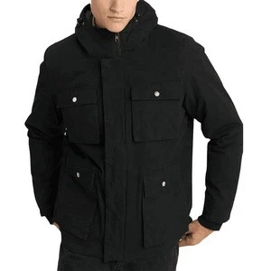 Good quality wholesale man winter clothing with hood black winter outwear coat men