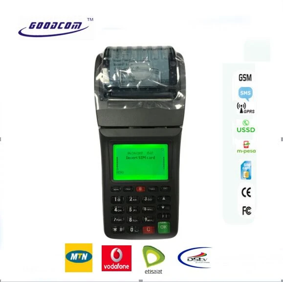 GOODCOM Airtime Vending handheld ticket print small pos machine with POS System